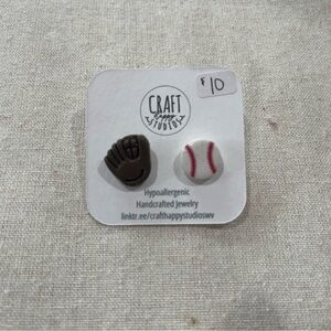 Baseball Glove and Ball Earrings